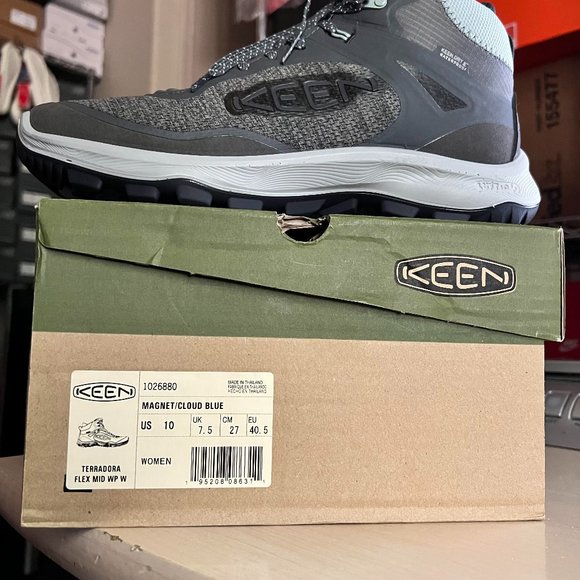 KEEN Terradora Mid Flex Waterproof Hiking Trail Boots Women's Magnet/Cloud Blue - Picture 2 of 16